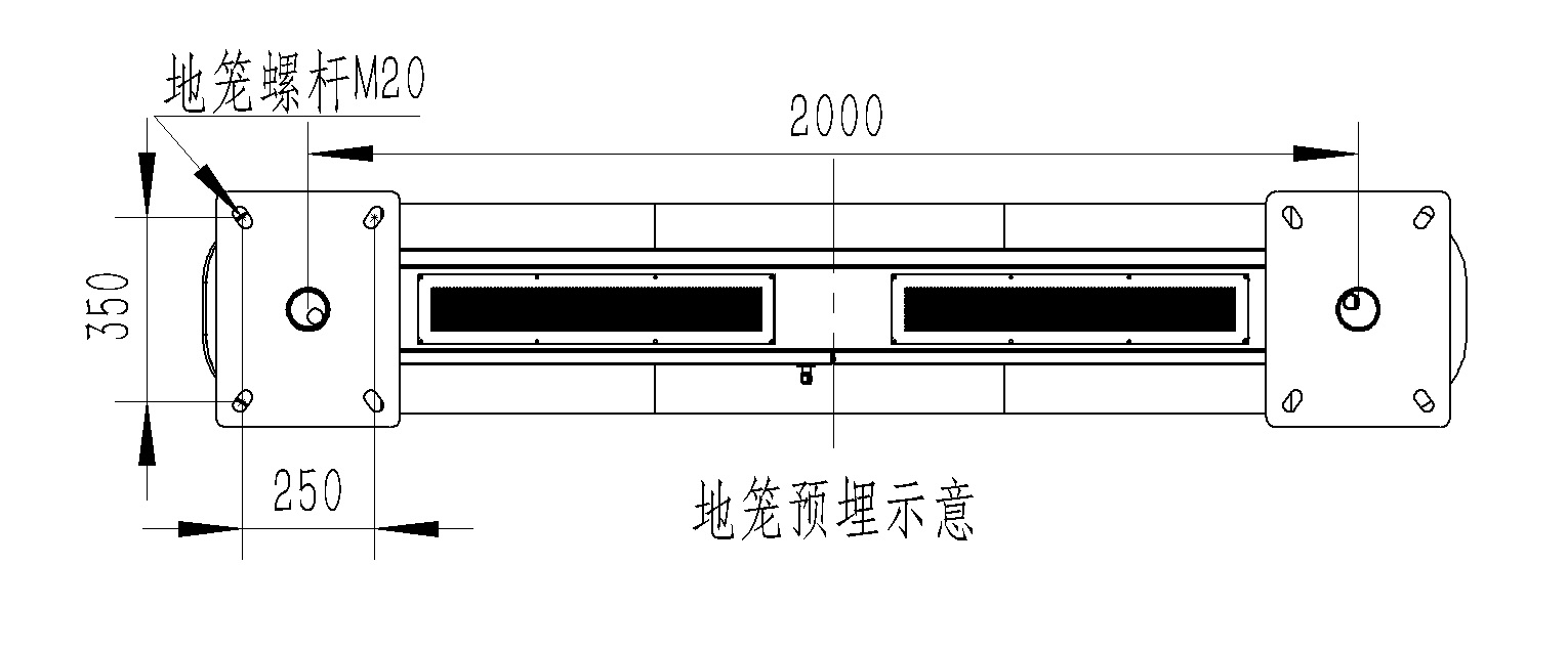 全彩屏負(fù)氧離子監(jiān)測站地籠預(yù)埋示意
